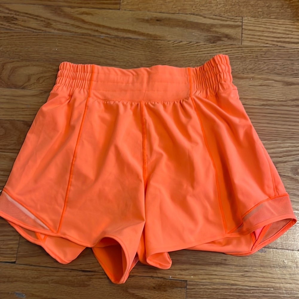 Lululemon Orange Hotty Hot Shorts